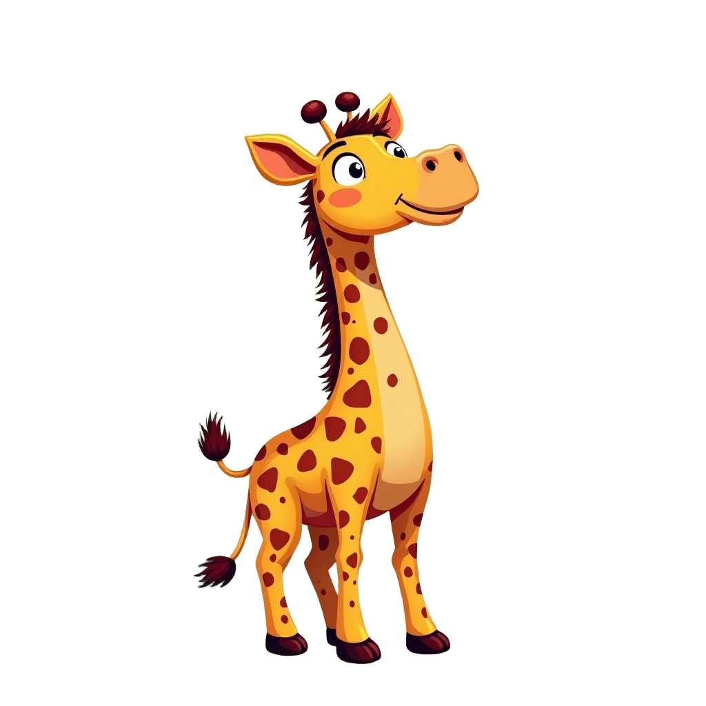 Adorable Cartoon Giraffe